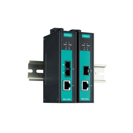 Moxa Indust. Gigabit Media Converter, Multi-Mode 0.5Km, Sc, -40 To 75°C IMC-21GA-SX-SC-T
